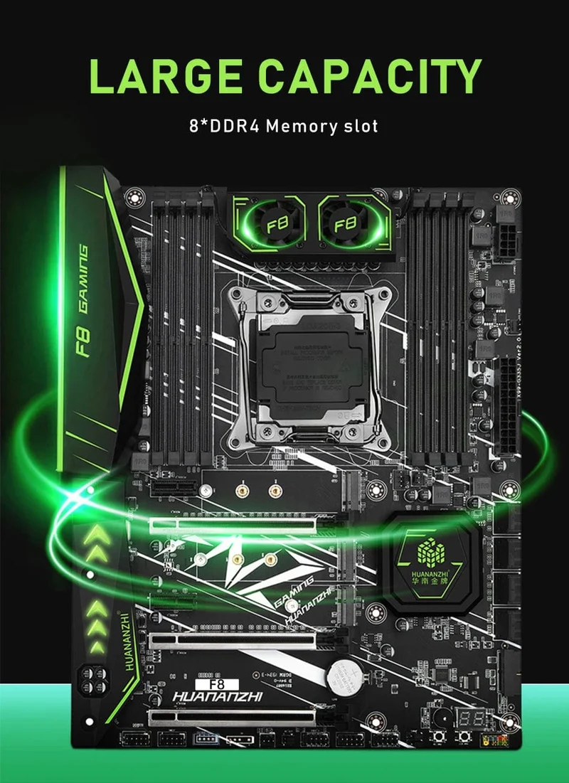 HUANANZHI X99 F8 LGA 2011-3 XEON X99 Motherboard mit Intel E5 2620 V3 unterstützung DDR4 RECC NON-ECC speicher combo kit set NVME RU