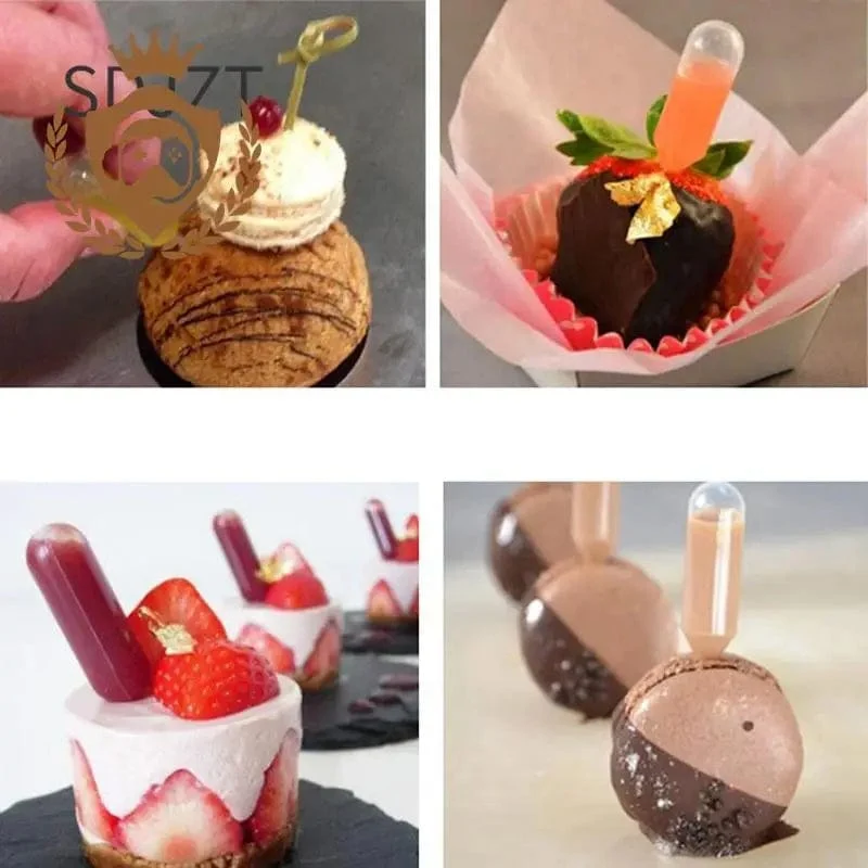 50 stücke 4ml Mini Kunststoff Squeeze Transfer Pipetten Dropper Einweg Pipetten Für Eis Erdbeere Cupcake