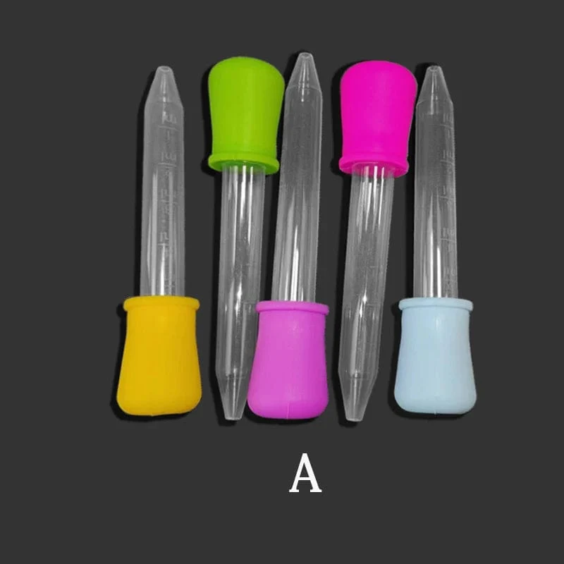 5ML Klare Silikonpipette Kunststoff Baby Medizin Pipette Löffel Pipette Flüssige Nahrung Pipette Bürette 10 Farben