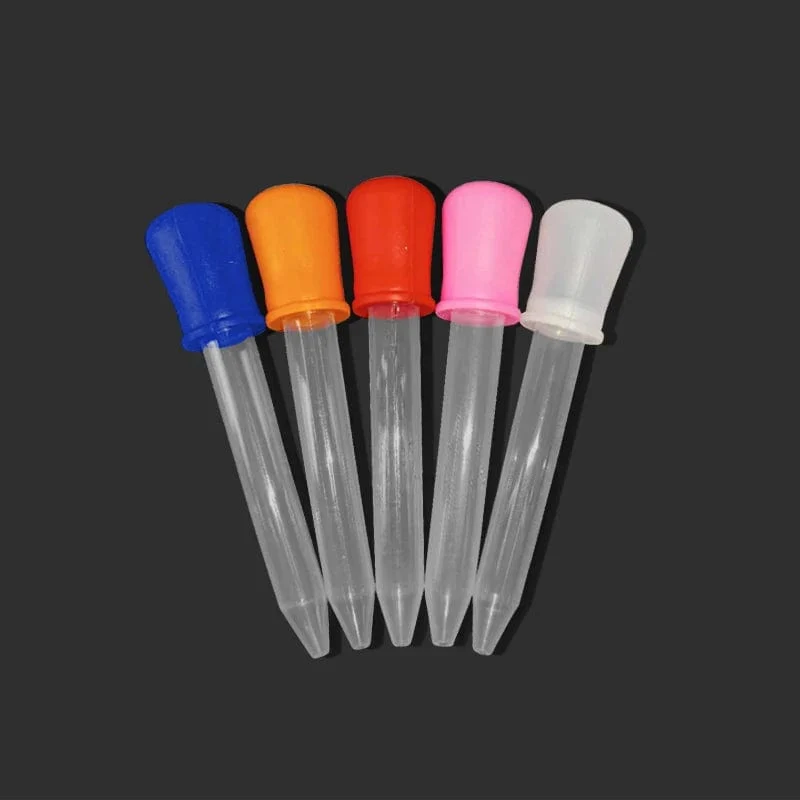 5ML Klare Silikonpipette Kunststoff Baby Medizin Pipette Löffel Pipette Flüssige Nahrung Pipette Bürette 10 Farben