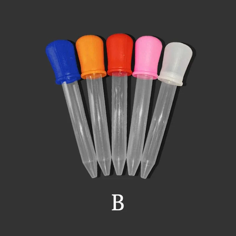 5ML Klare Silikonpipette Kunststoff Baby Medizin Pipette Löffel Pipette Flüssige Nahrung Pipette Bürette 10 Farben