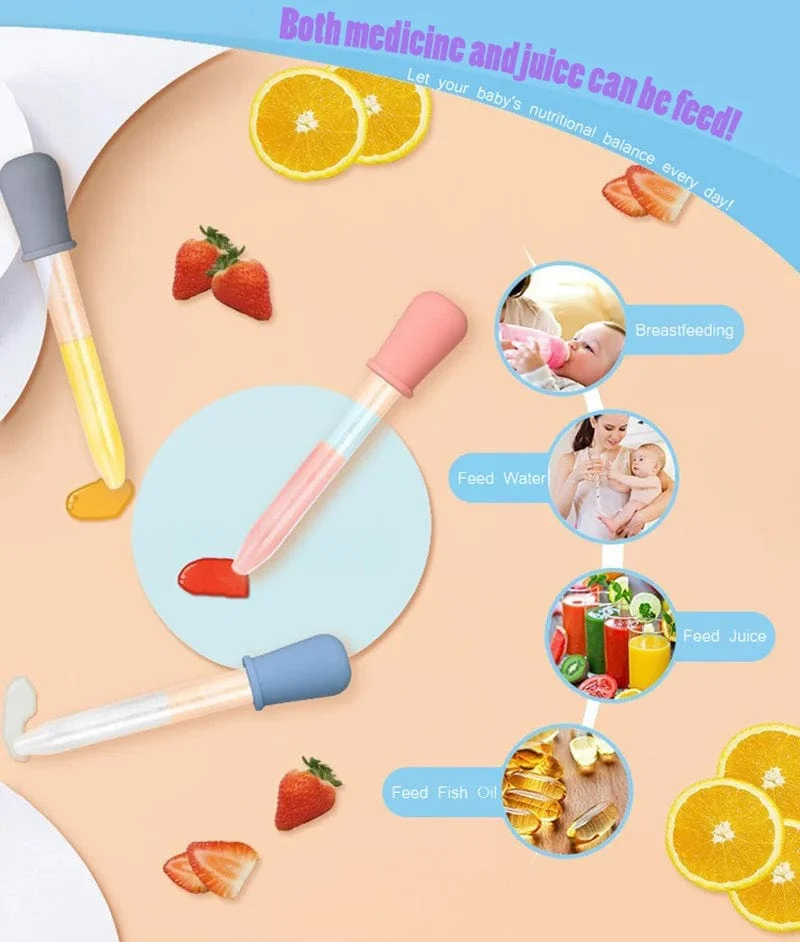 5ML Klare Silikonpipette Kunststoff Baby Medizin Pipette Löffel Pipette Flüssige Nahrung Pipette Bürette 10 Farben