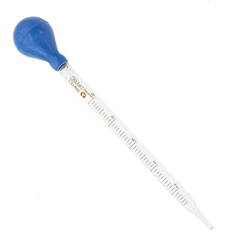 10ml Glas Skala Linie Dropper Pipette Labor Dropper Dropping Pipette Blau Gummi Kopf Pipetten