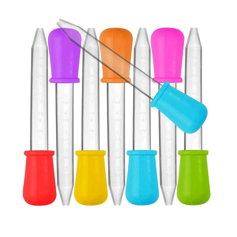5ml Strohhalm Silikon-Trinkhalm-Tropfer Kinder-Anti-Erstickungs-Fütterungs-Medizin-Strohhalm mit Skala Schullabor-Experimentierzubehör