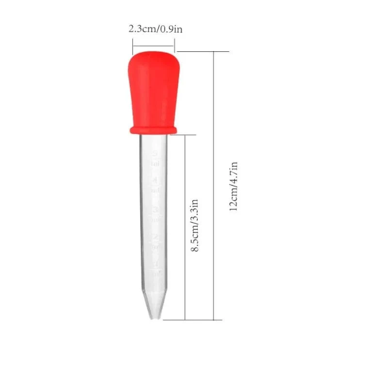 5ml Strohhalm Silikon-Trinkhalm-Tropfer Kinder-Anti-Erstickungs-Fütterungs-Medizin-Strohhalm mit Skala Schullabor-Experimentierzubehör