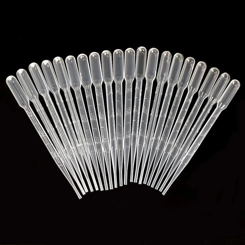 20 Stück Transferpipette für wissenschaftliche Labore, 3 ml, transparente Einweg-Sicherheitspipette aus Kunststoff mit Graduierungszubehör