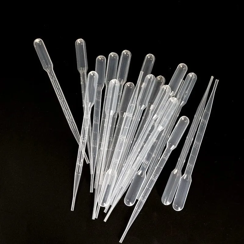 20 Stück Transferpipette für wissenschaftliche Labore, 3 ml, transparente Einweg-Sicherheitspipette aus Kunststoff mit Graduierungszubehör