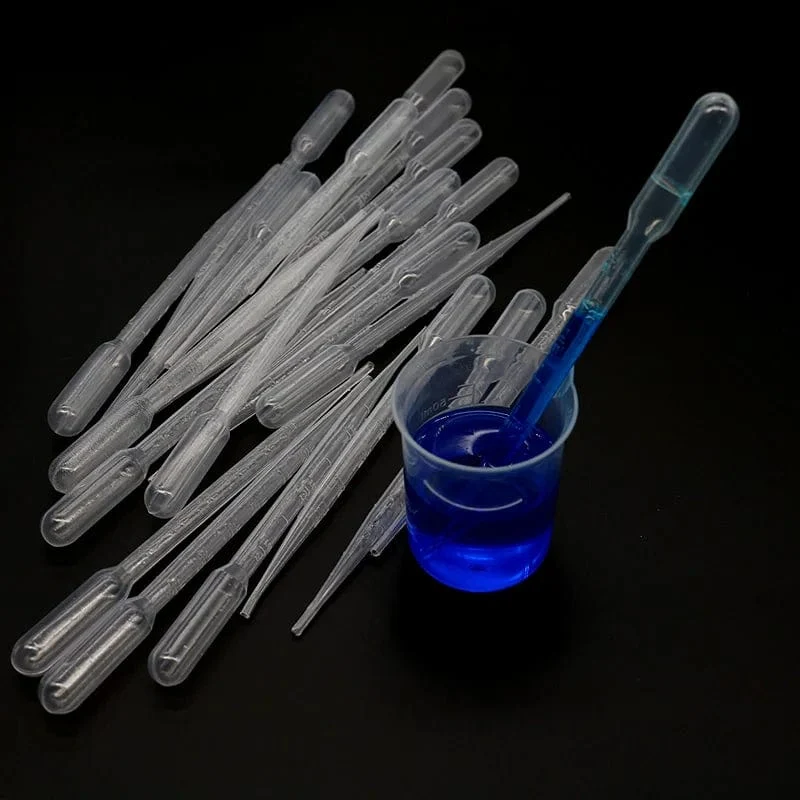 20 Stück Transferpipette für wissenschaftliche Labore, 3 ml, transparente Einweg-Sicherheitspipette aus Kunststoff mit Graduierungszubehör