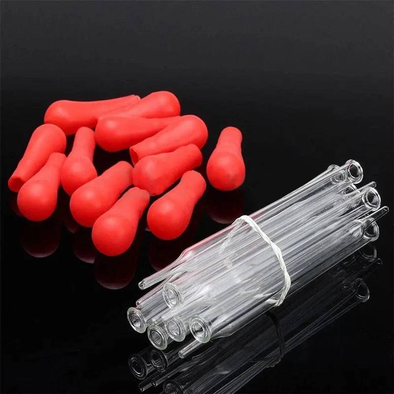 5 Stück 10 ml Glaspipette Medizin Laborpipette Roter Gummikopf Pipette Pipette für Büro Schule Chemiebedarf Laborröhrchen