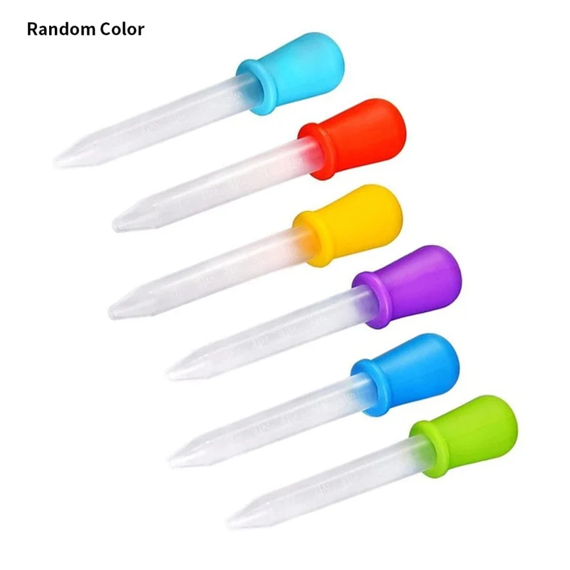 6 stücke 5 ml Tropfer Kunststoff Silikon Baby Pipetten Geräte Säugling Tropfer Feeder Pipette Dropper Für Schule Laborbedarf