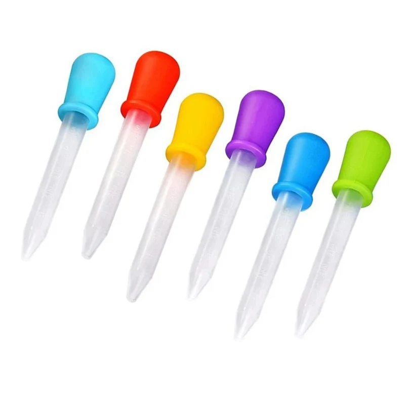 6 stücke 5 ml Tropfer Kunststoff Silikon Baby Pipetten Geräte Säugling Tropfer Feeder Pipette Dropper Für Schule Laborbedarf