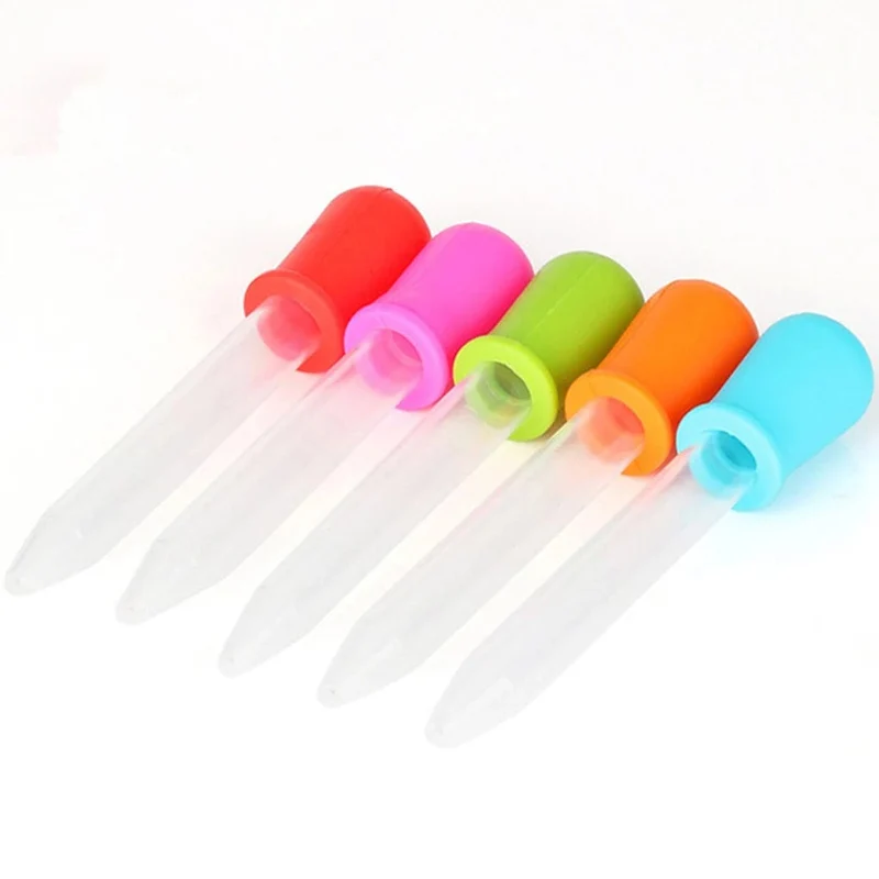 6 stücke 5 ml Tropfer Kunststoff Silikon Baby Pipetten Geräte Säugling Tropfer Feeder Pipette Dropper Für Schule Laborbedarf