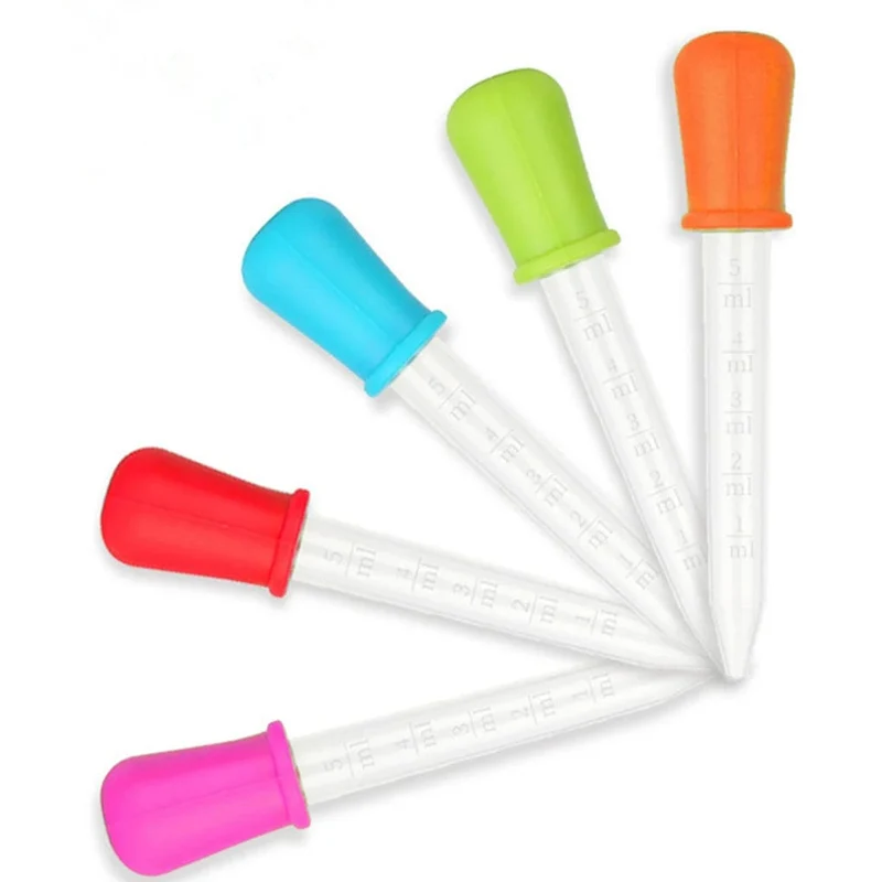 6 stücke 5 ml Tropfer Kunststoff Silikon Baby Pipetten Geräte Säugling Tropfer Feeder Pipette Dropper Für Schule Laborbedarf