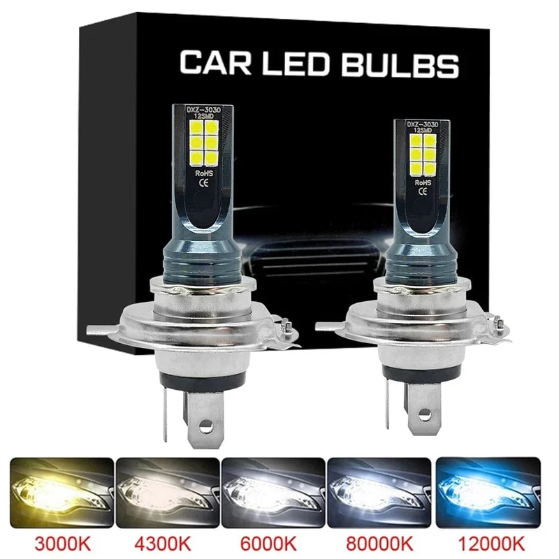 2Pcs Super Helle H4 H7 Led-lampe Auto Scheinwerfer Motorrad H1 H3 H8 H9 H11 Auto Nebel Lampen 9005 9006 HB3 HB4 Licht 12v 24V 80W