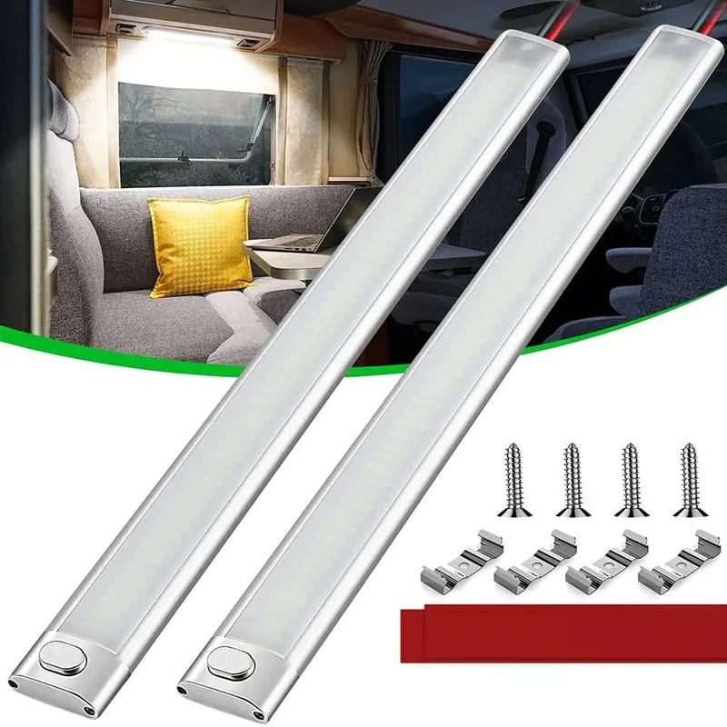 2 stücke 12v Led Streifen Licht Mit Auf-Off Schalter Rv Innen Licht Bar 168leds 1700lm 6000k innen Beleuchtung Decke Led Lampe