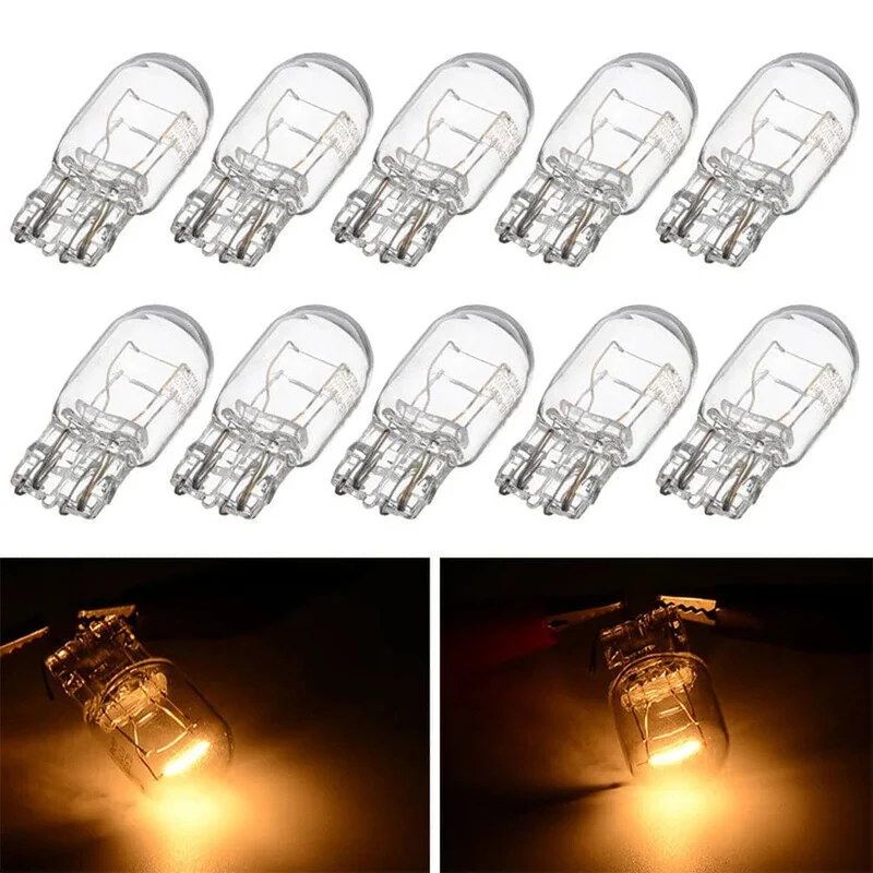 10 stücke T20 7443 7440 Signal Licht W21/5W Klar Glas DRL Tagfahrlicht Blinker Bremse Schwanz Glühlampen