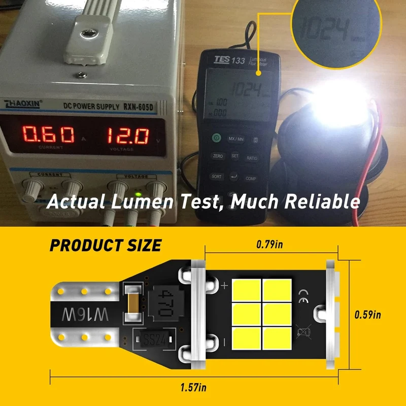 AUXITO 2 Stück Canbus T15 T16 LED Rückfahrscheinwerfer W16W 912 921 LED Birne Kein Fehler Auto Back Up Rückleuchte 12V 6000K Weiß Superhell
