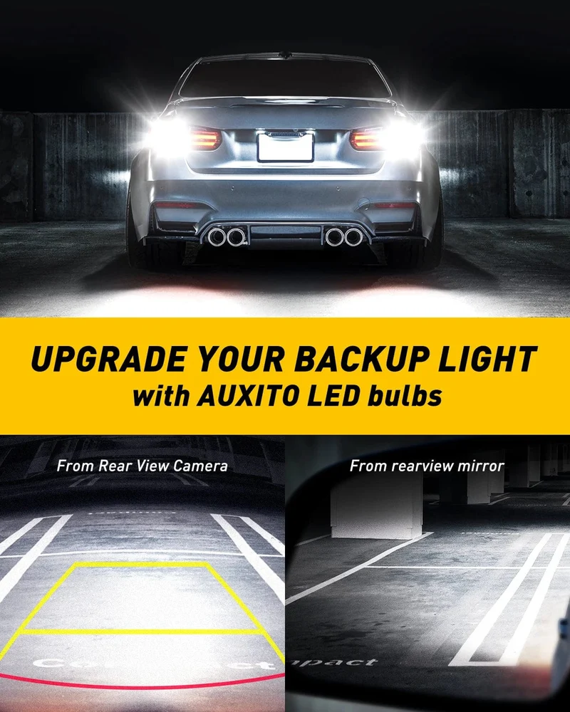 AUXITO 2 Stück Canbus T15 T16 LED Rückfahrscheinwerfer W16W 912 921 LED Birne Kein Fehler Auto Back Up Rückleuchte 12V 6000K Weiß Superhell