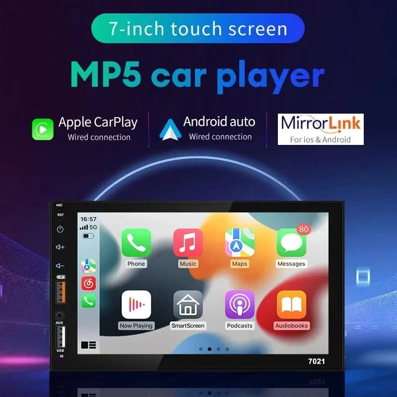 Acodo 7 Zoll Carplay Android Auto Player Dual USB kapazitiver Bildschirm Touch HD Auto MP5 Player USB FM Bluetooth TF Karte Touchscreen