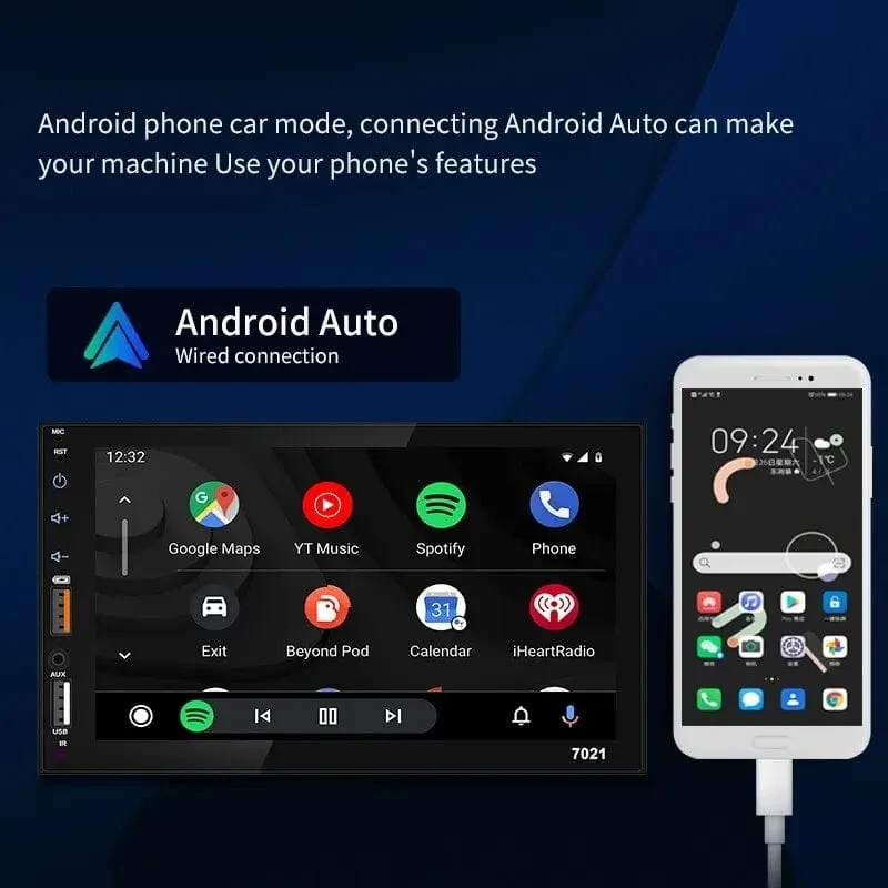 Acodo 7 Zoll Carplay Android Auto Player Dual USB kapazitiver Bildschirm Touch HD Auto MP5 Player USB FM Bluetooth TF Karte Touchscreen