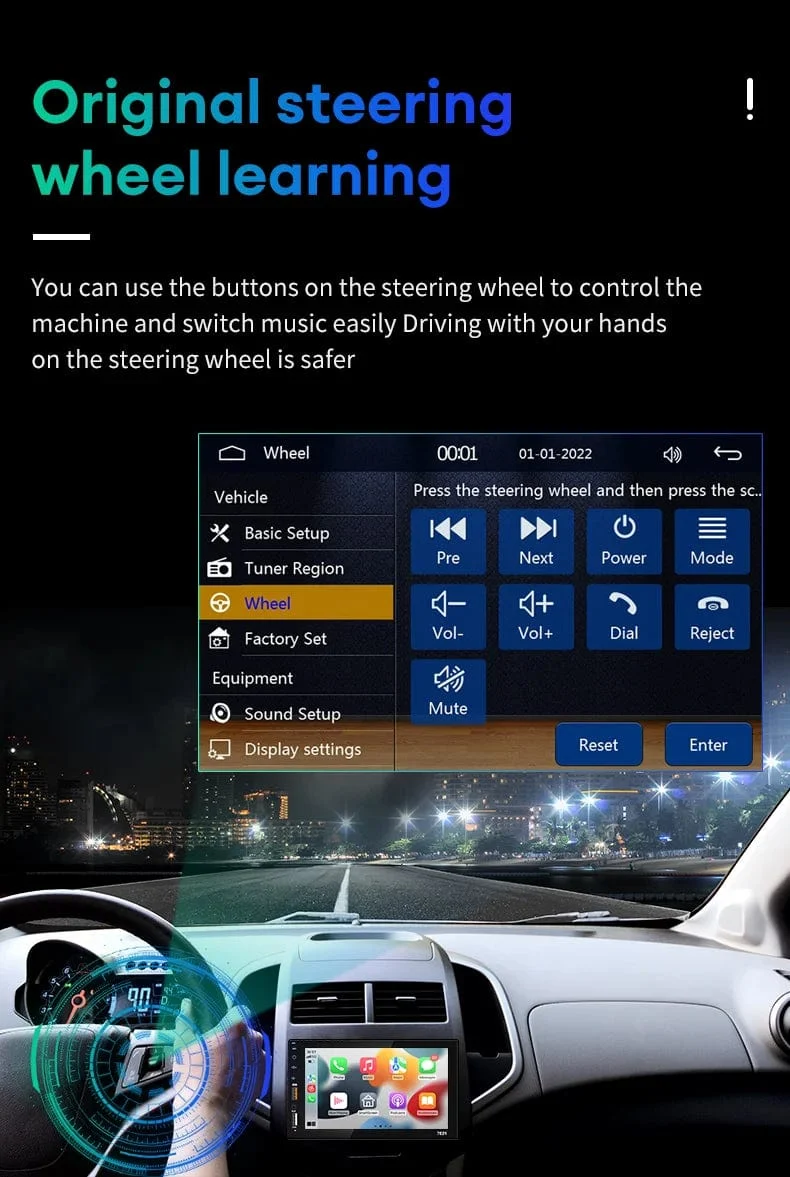Acodo 7 Zoll Carplay Android Auto Player Dual USB kapazitiver Bildschirm Touch HD Auto MP5 Player USB FM Bluetooth TF Karte Touchscreen