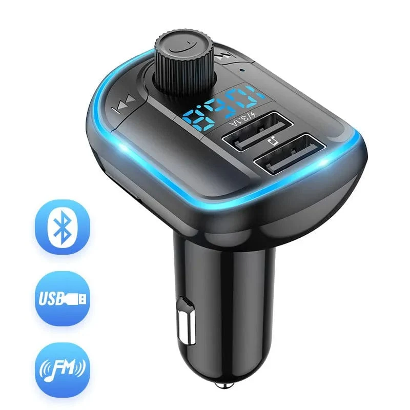 Bluetooth 5.0 FM-Transmitter Freisprecheinrichtung Autoradio-Modulator MP3-Player mit 22.5 W USB-Super-Quick-Charge-Adapter fürs Auto