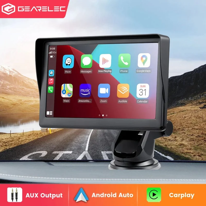 CarPlay Android Auto Sync Datum Uhrzeit Autoradio Multimedia Video Player Tragbarer 7-Zoll-Touchscreen mit USB AUX für die Rückansicht