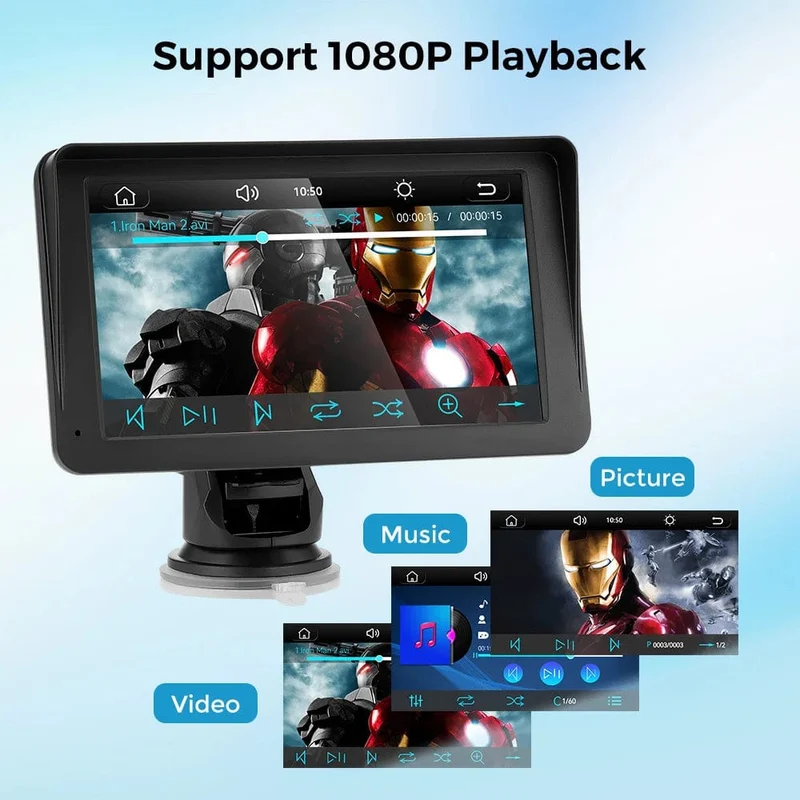 CarPlay Android Auto Sync Datum Uhrzeit Autoradio Multimedia Video Player Tragbarer 7-Zoll-Touchscreen mit USB AUX für die Rückansicht