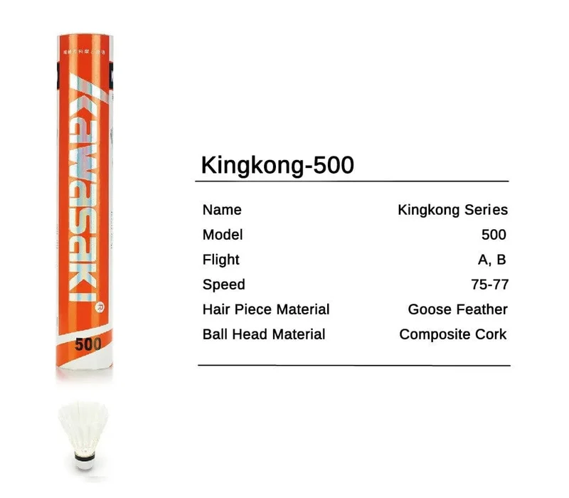 12 Teile/los Kawasaki King Kong 500 Badminton Gans Feder Federball Geschwindigkeit 77 Langlebig Badminton Ball für Training Übung