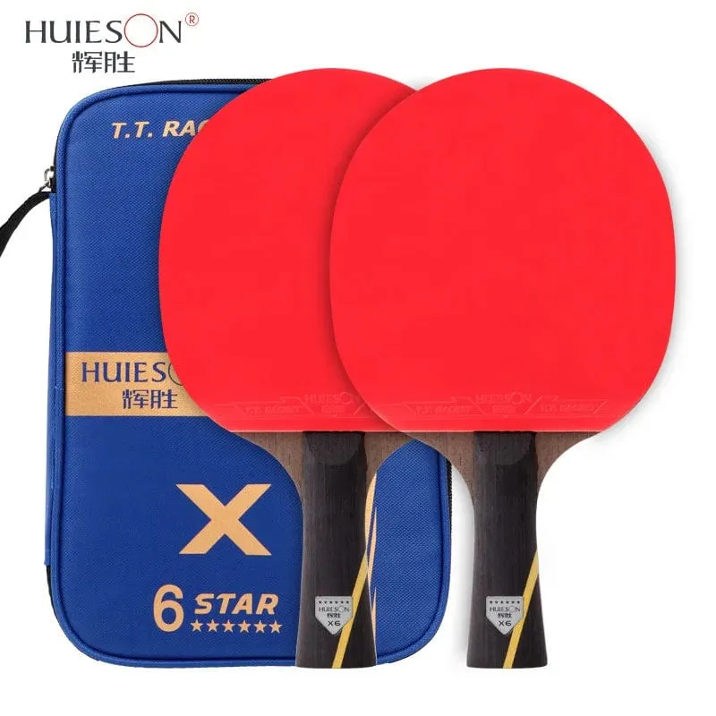 Huieson 2-teiliges Tischtennisschläger-Set, 5/6-Sterne-Offensiv-Tischtennisschläger mit feiner Kontrolle