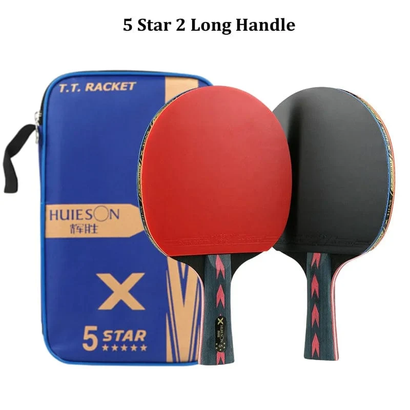 Huieson 2-teiliges Tischtennisschläger-Set, 5/6-Sterne-Offensiv-Tischtennisschläger mit feiner Kontrolle
