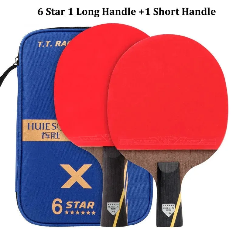 Huieson 2-teiliges Tischtennisschläger-Set, 5/6-Sterne-Offensiv-Tischtennisschläger mit feiner Kontrolle
