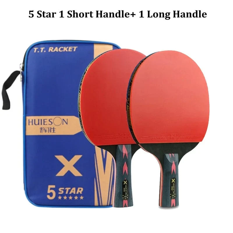 Huieson 2-teiliges Tischtennisschläger-Set, 5/6-Sterne-Offensiv-Tischtennisschläger mit feiner Kontrolle