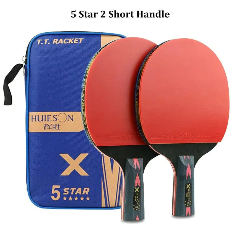 Huieson 2-teiliges Tischtennisschläger-Set, 5/6-Sterne-Offensiv-Tischtennisschläger mit feiner Kontrolle