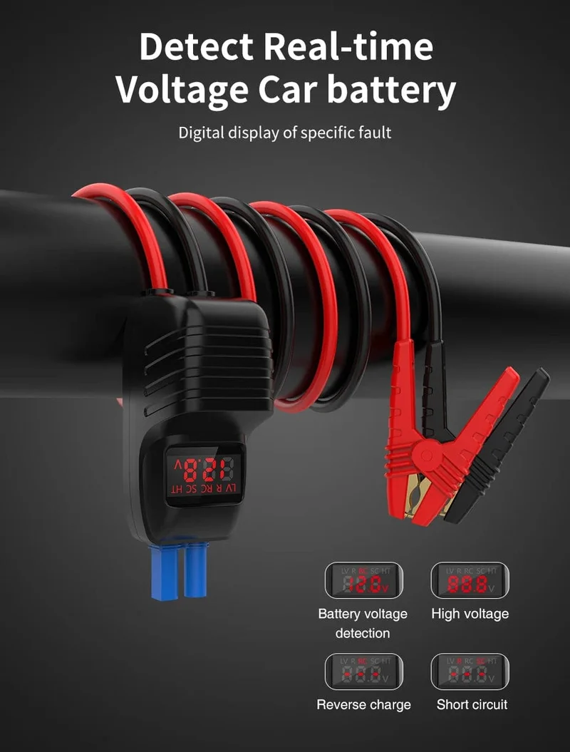 UTRAI 2500A Starthilfe Power Bank Batterie Tragbares Ladegerät 10W Kabelloses Laden LCD-Bildschirm Sicherheitshammer Auto-Startgerät