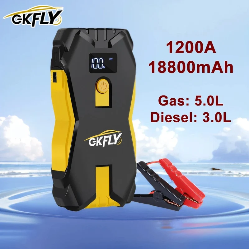 GKFLY Auto Starthilfe Tragbare 12V Benzin Diesel Ausgangs Gerät Kabel Tragbare Power Bank 1200A Auto Batterie Ladegerät Buster