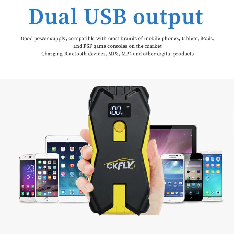 GKFLY Auto Starthilfe Tragbare 12V Benzin Diesel Ausgangs Gerät Kabel Tragbare Power Bank 1200A Auto Batterie Ladegerät Buster