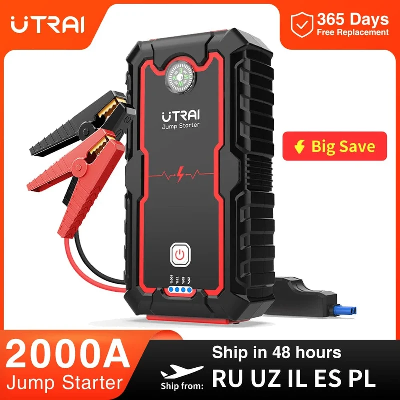 UTRAI 2000A Starthilfe Power Bank Tragbares Ladegerät Ausgangsgerät Für 8.0L/6.0L Notfall Autobatterie Starthilfe