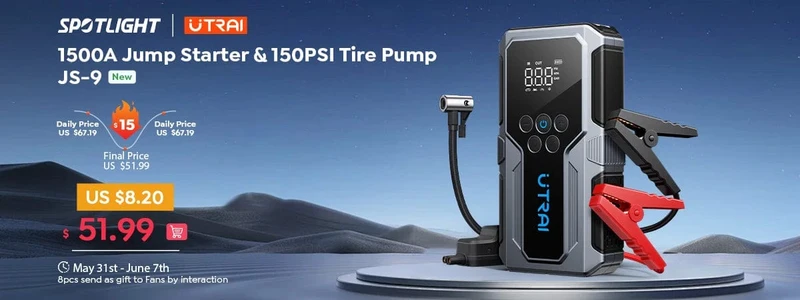 UTRAI 2000A Starthilfe Power Bank Tragbares Ladegerät Ausgangsgerät Für 8.0L/6.0L Notfall Autobatterie Starthilfe