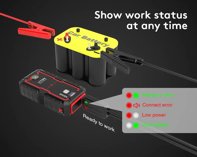 UTRAI 2000A Starthilfe Power Bank Tragbares Ladegerät Ausgangsgerät Für 8.0L/6.0L Notfall Autobatterie Starthilfe
