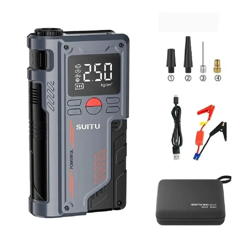 4-in-1-Auto-Starthilfe mit 150-PSI-Luftkompressor, 20000 mAh, tragbares Booster-Ladegerät, 1000 A, leistungsstarkes Startgerät für Autobatterien