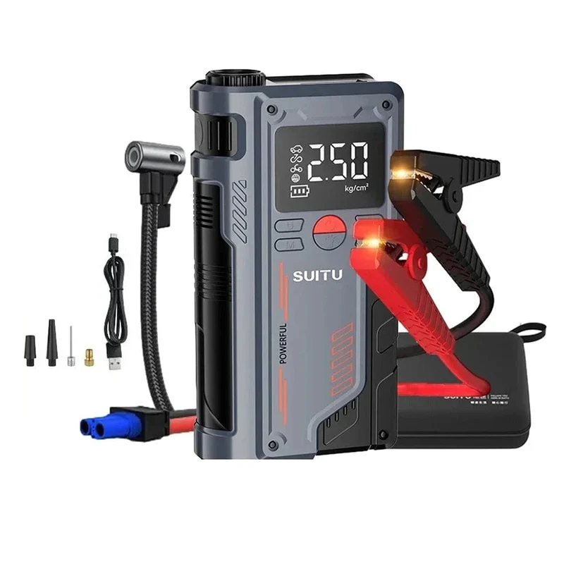 4-in-1-Auto-Starthilfe mit 150-PSI-Luftkompressor, 20000 mAh, tragbares Booster-Ladegerät, 1000 A, leistungsstarkes Startgerät für Autobatterien