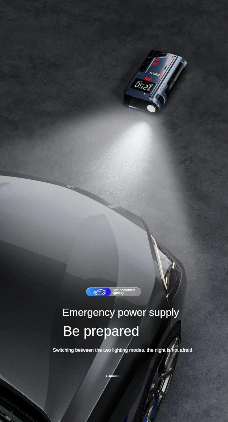 4-in-1-Auto-Starthilfe mit 150-PSI-Luftkompressor, 20000 mAh, tragbares Booster-Ladegerät, 1000 A, leistungsstarkes Startgerät für Autobatterien