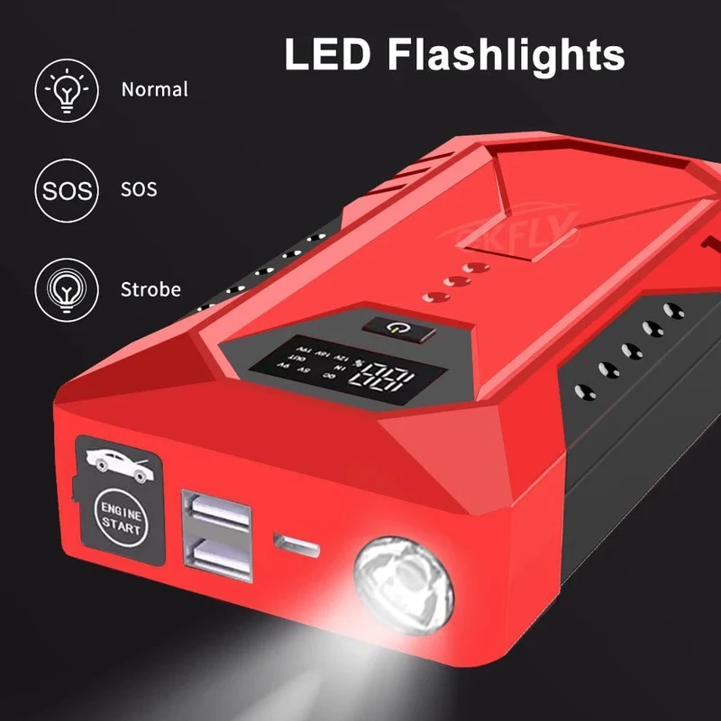 Tragbare Auto-Starthilfe 18000mAh Power Bank Auto Booster Ladegerät 12V Ausgangs Gerät Benzin Diesel Auto Notfall Booster