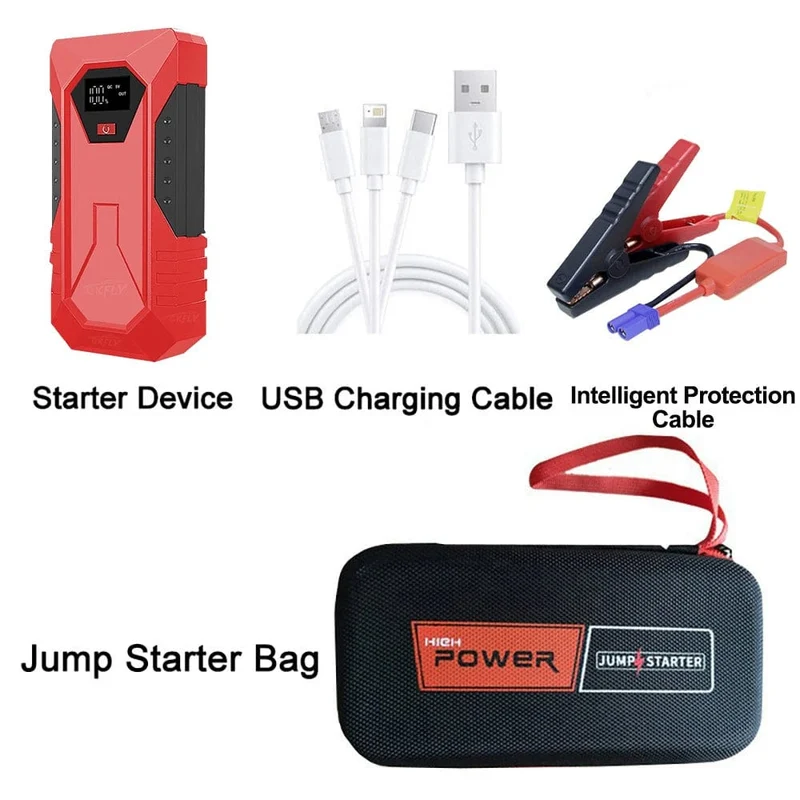 Tragbare Auto-Starthilfe 18000mAh Power Bank Auto Booster Ladegerät 12V Ausgangs Gerät Benzin Diesel Auto Notfall Booster