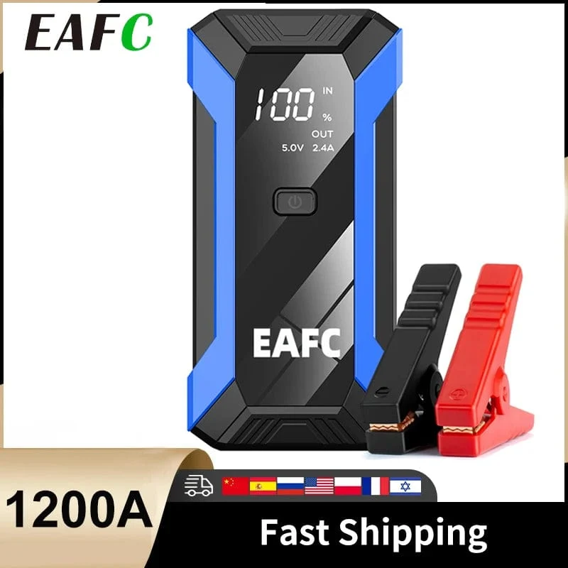 12V Auto Starthilfe 1200A Ausgang Tragbares Notfall-Start-up-Ladegerät Benzinauto Power Bank Booster Batterie Startgerät