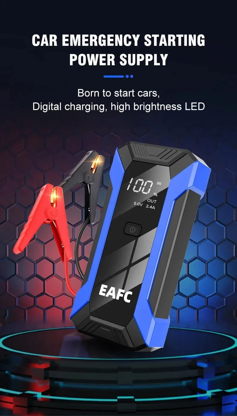 12V Auto Starthilfe 1200A Ausgang Tragbares Notfall-Start-up-Ladegerät Benzinauto Power Bank Booster Batterie Startgerät