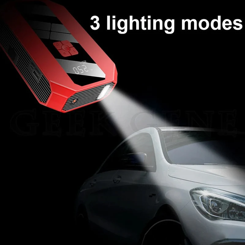 Neu 1200A 26800mAh Auto Starthilfe 4 In 1 Pumpe Luft Kompressor Ausgangs Gerät Power Bank 12V Digitale Reifen inflator 150PSI
