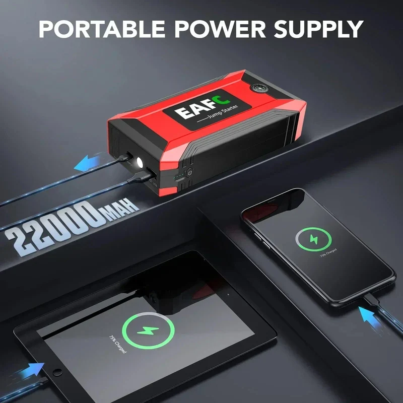 Power Bank 2000A/1200A/600A 12V Autobatterie Starthilfe Tragbares Ladegerät Auto Booster Auto Startgerät Notfallstarter