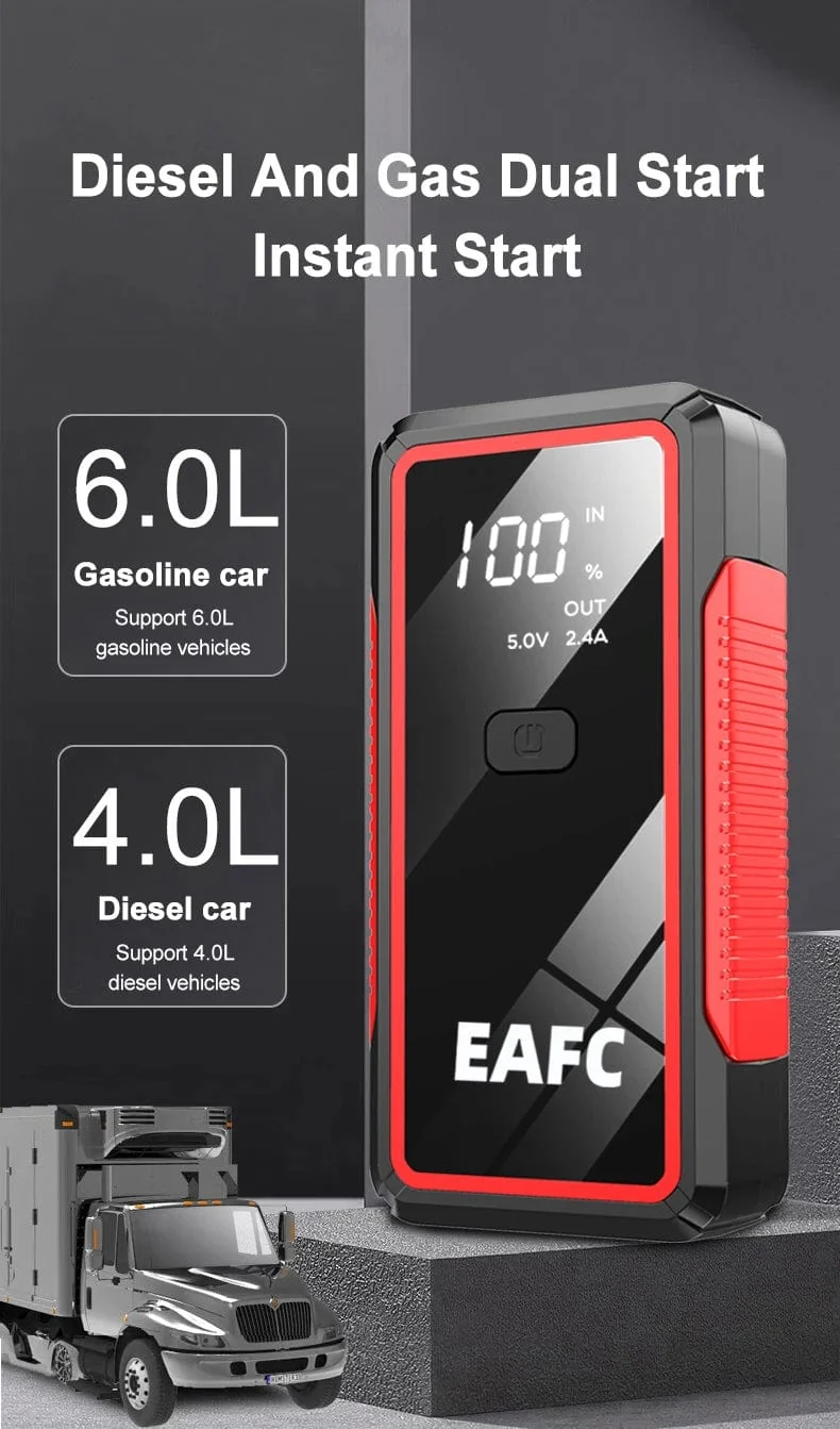 Power Bank 2000A/1200A/600A 12V Autobatterie Starthilfe Tragbares Ladegerät Auto Booster Auto Startgerät Notfallstarter